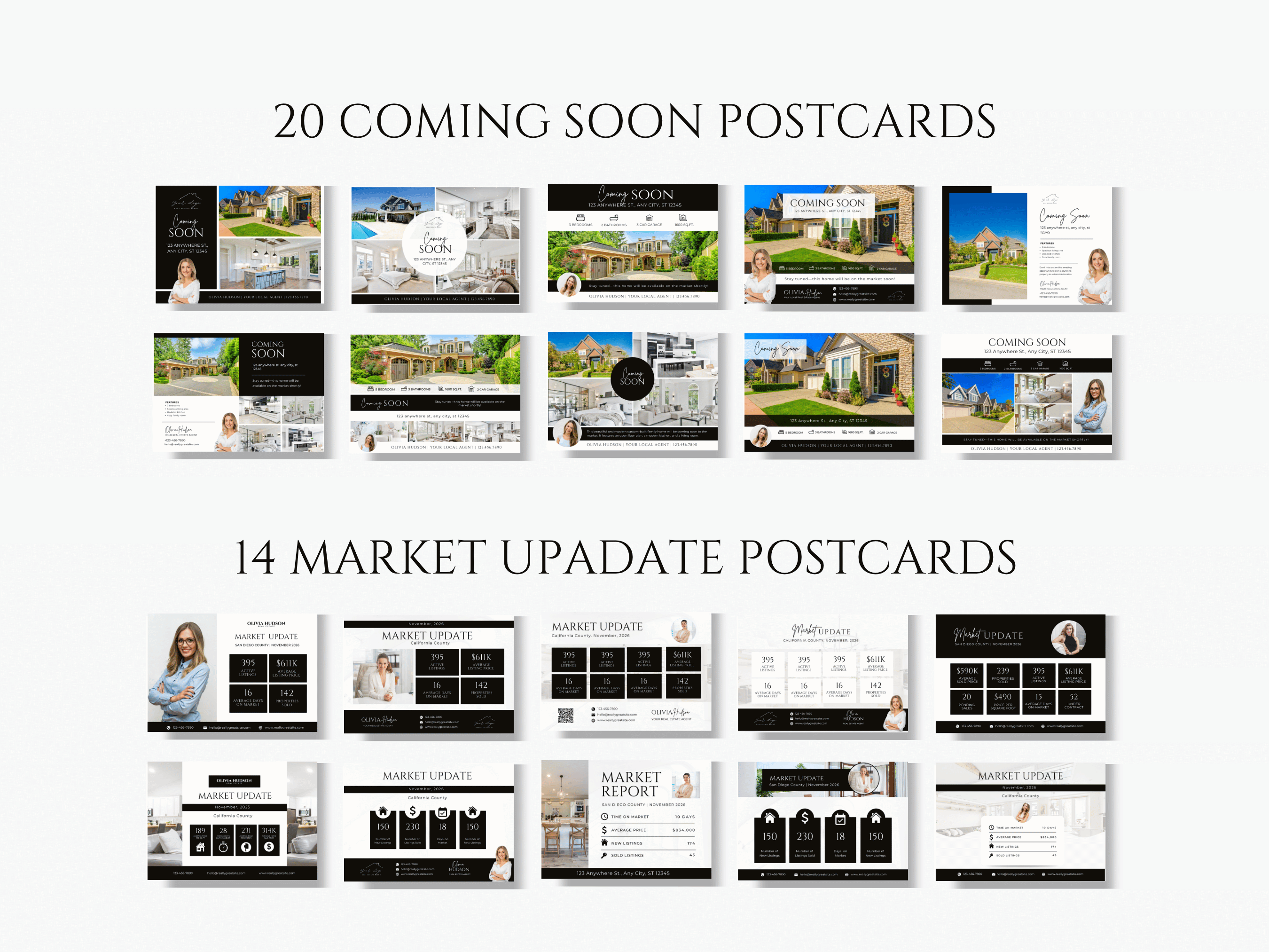 Real Estate Postcard Templates Bundle