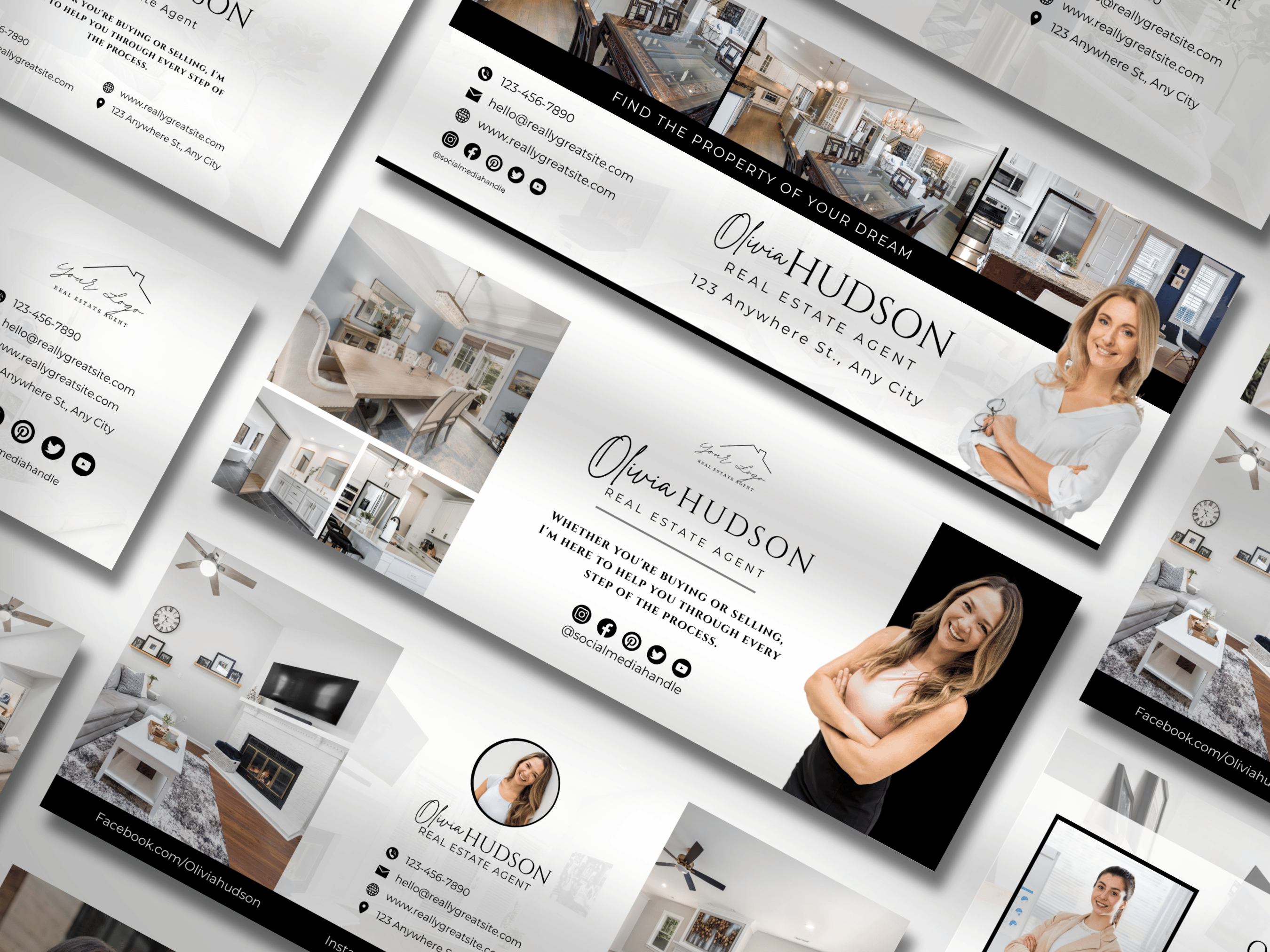 Realtor Facebook Cover Templates Black and White