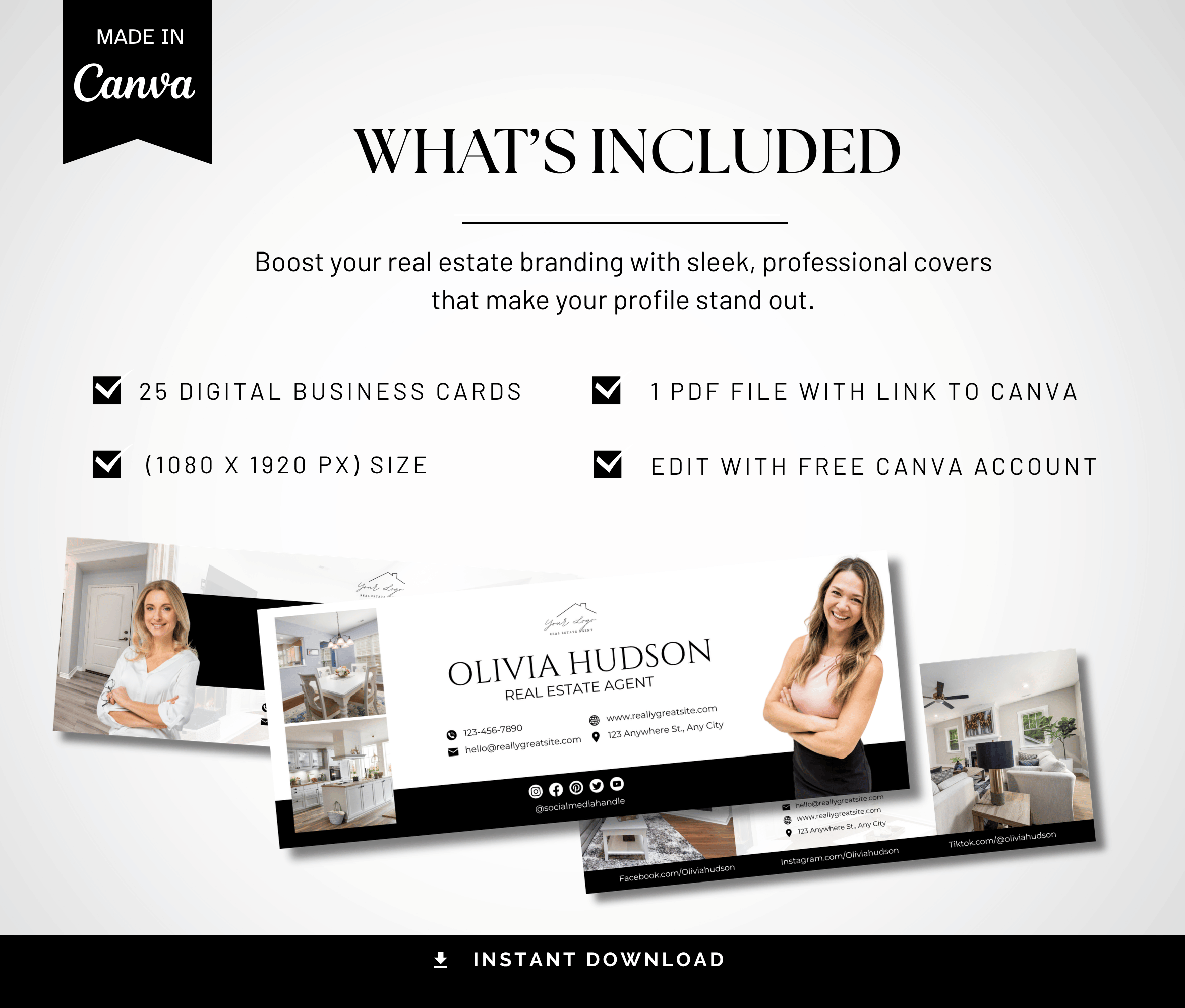 Realtor Facebook Cover Templates Black and White