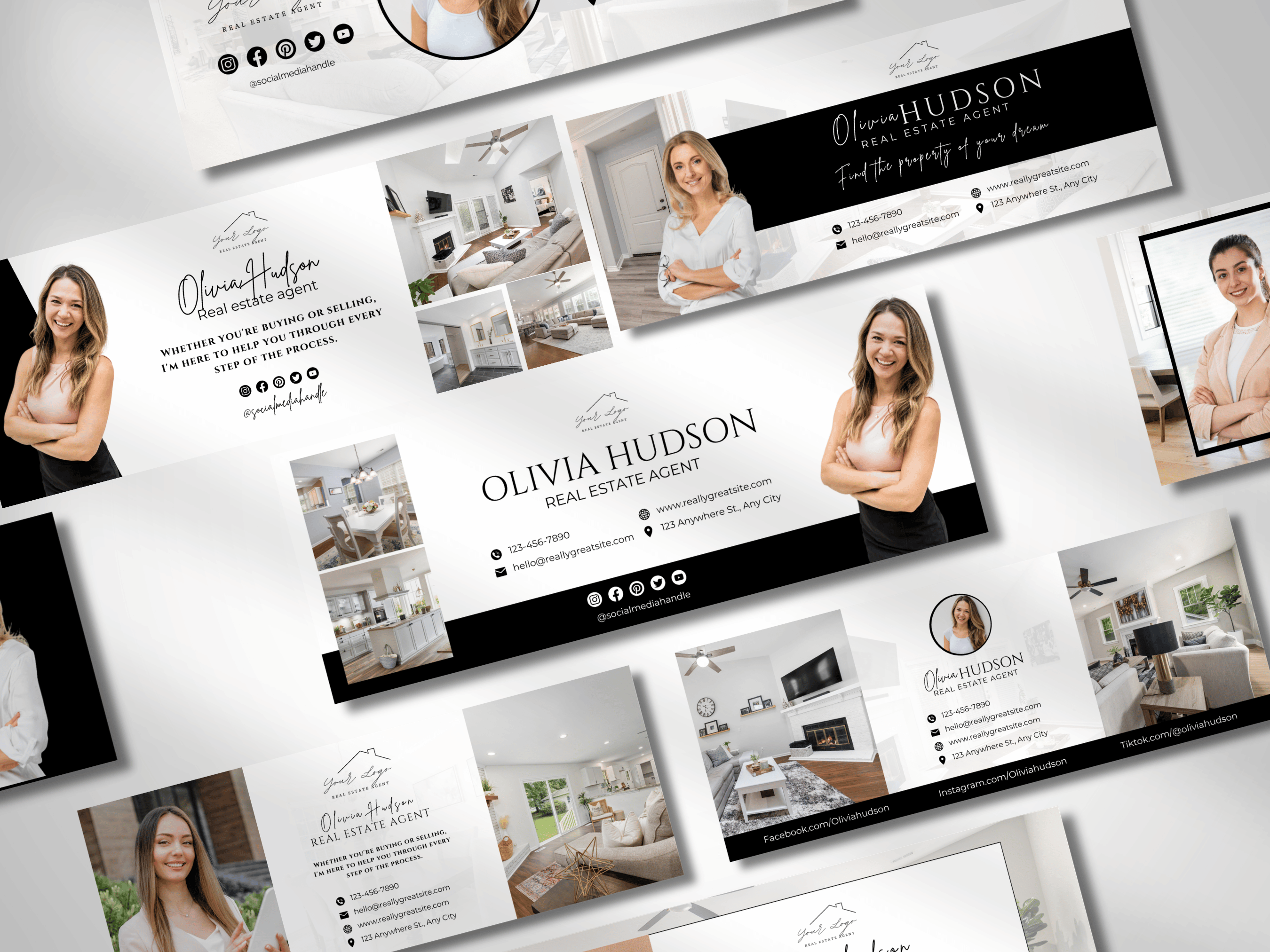 Realtor Facebook Cover Templates Black and White