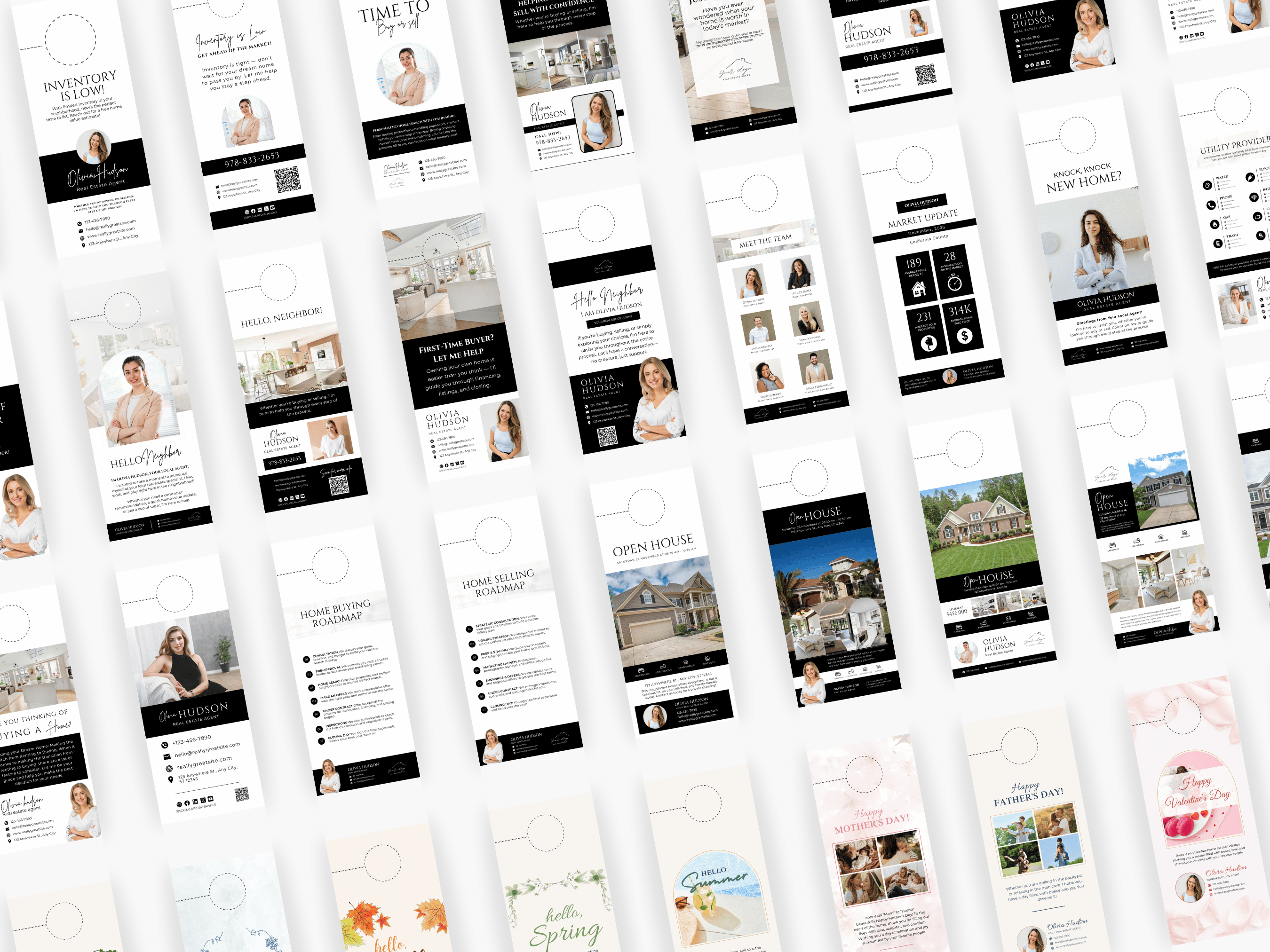 135+ Real Estate Door Hanger Bundle | Door Hanger Templates Bundle | Real Estate Farming | Realtor Door Hangers | Canva Template