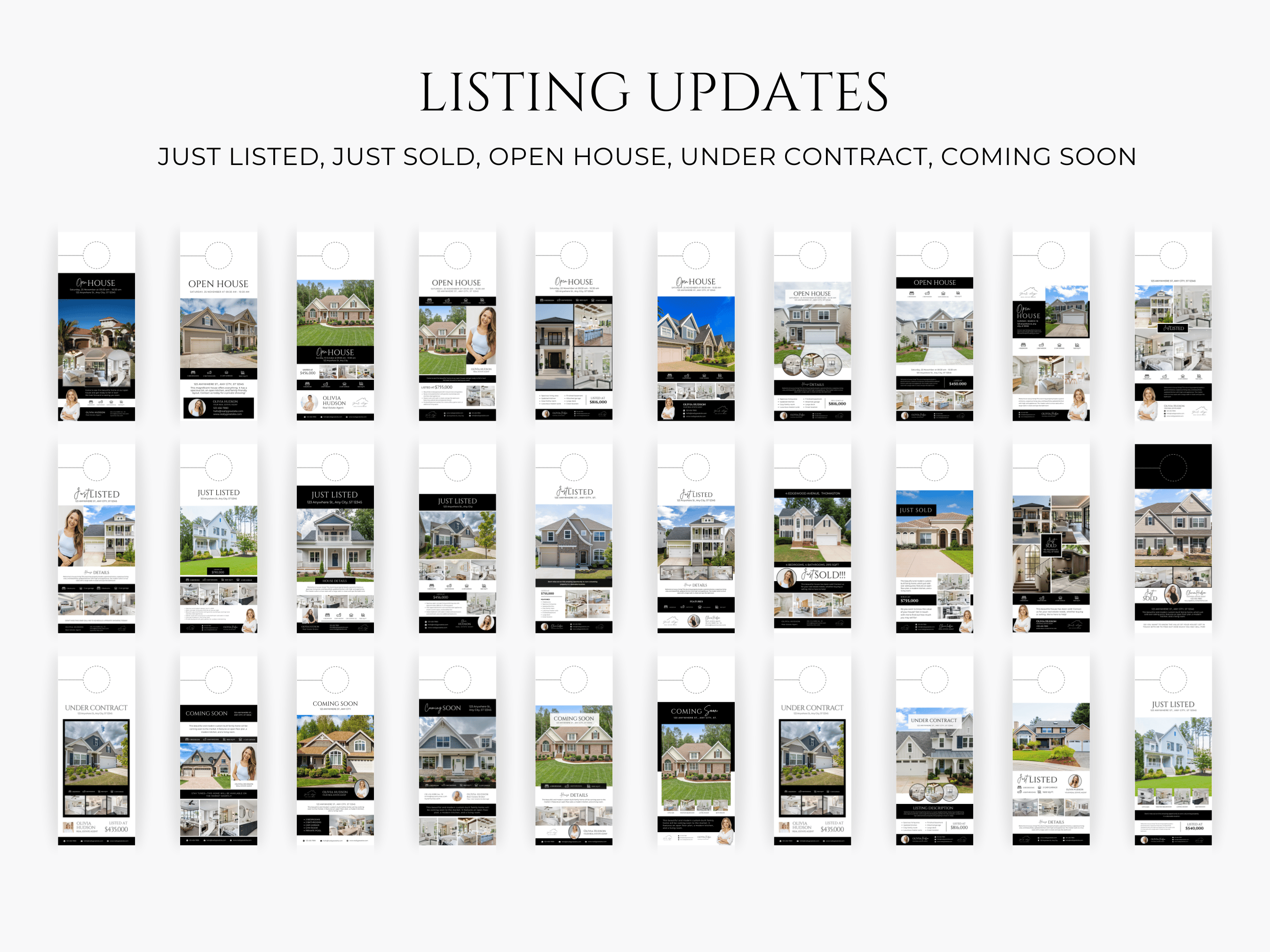 135+ Real Estate Door Hanger Bundle | Door Hanger Templates Bundle | Real Estate Farming | Realtor Door Hangers | Canva Template