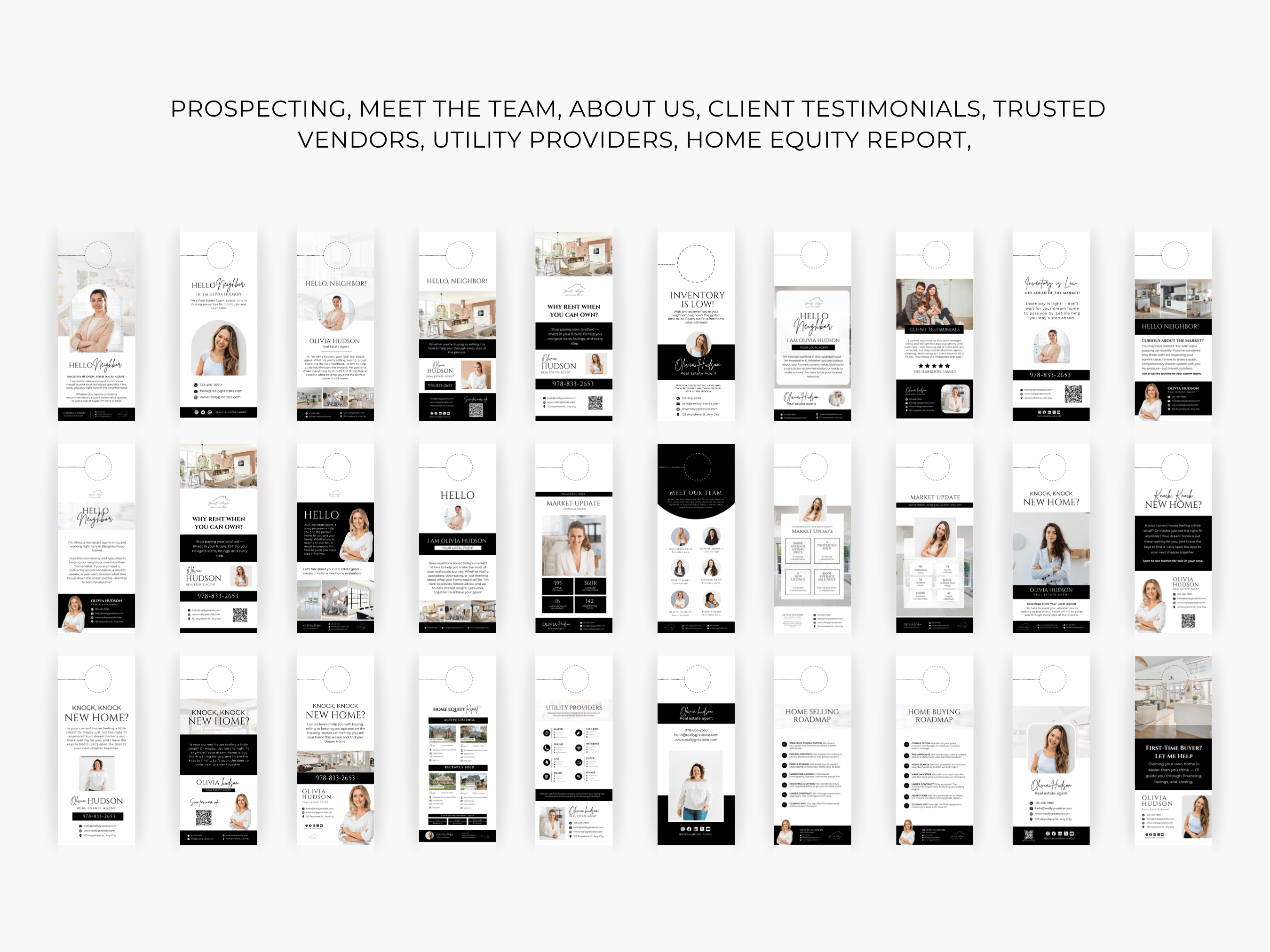 135+ Real Estate Door Hanger Bundle | Door Hanger Templates Bundle | Real Estate Farming | Realtor Door Hangers | Canva Template