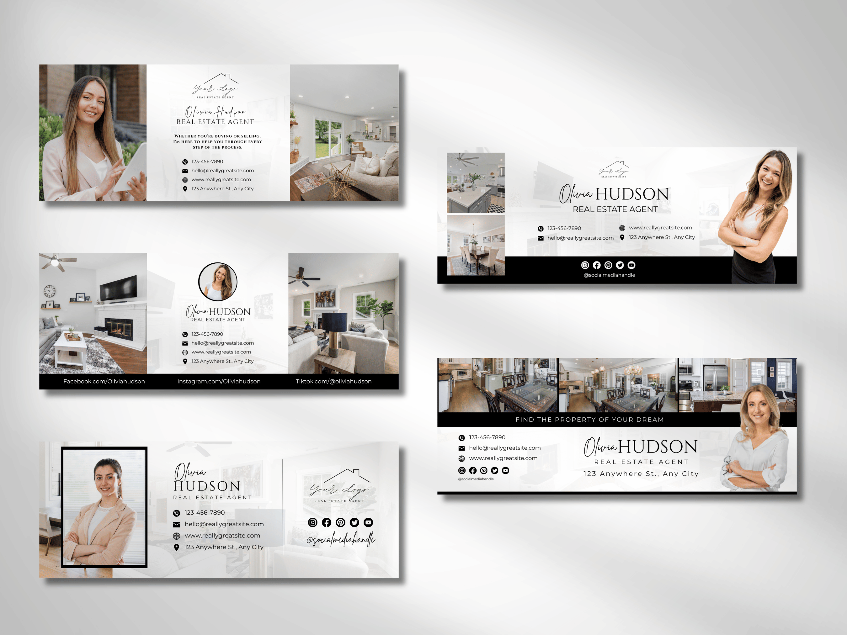 Realtor Facebook Cover Templates Black and White