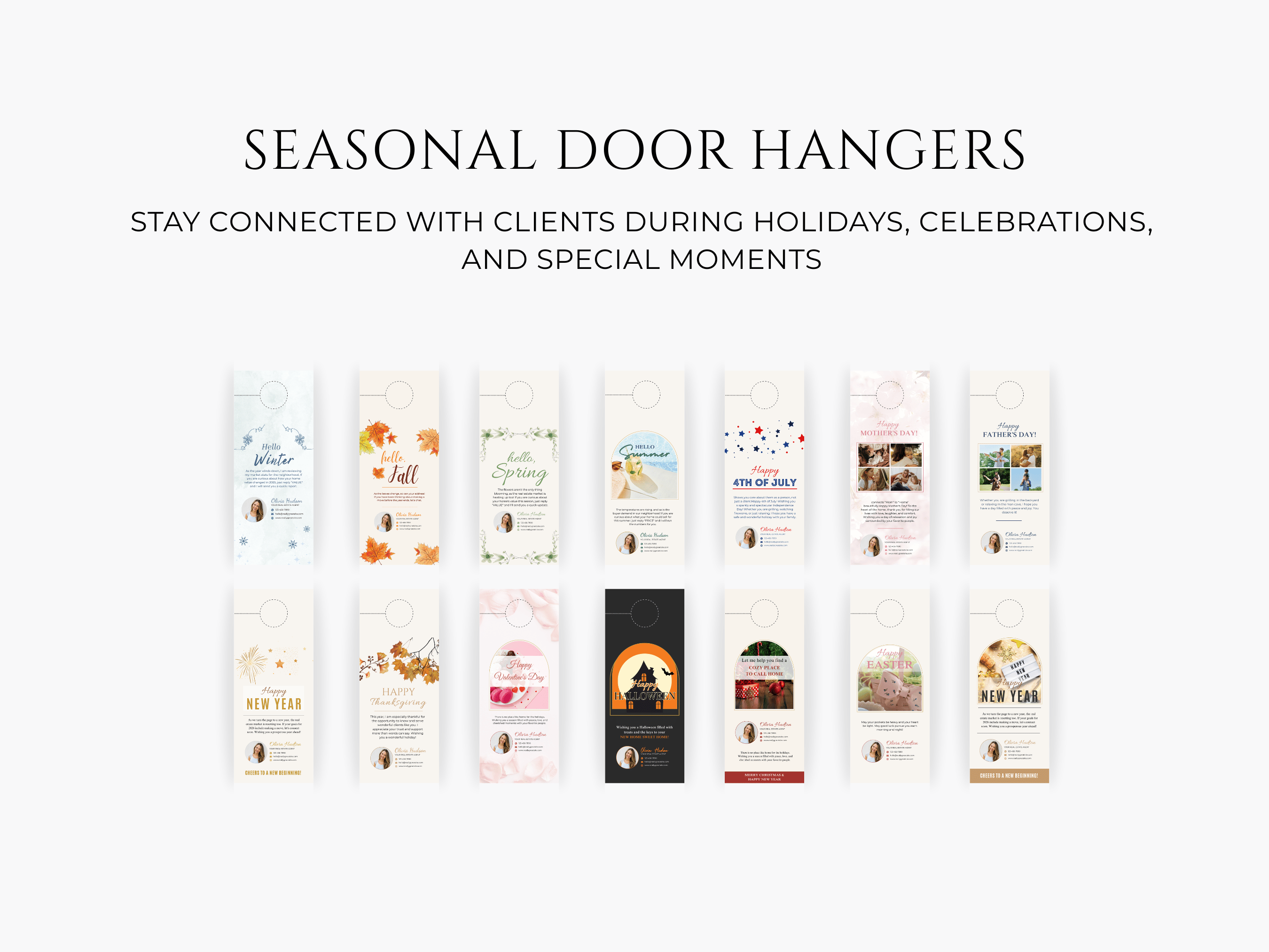 135+ Real Estate Door Hanger Bundle | Door Hanger Templates Bundle | Real Estate Farming | Realtor Door Hangers | Canva Template