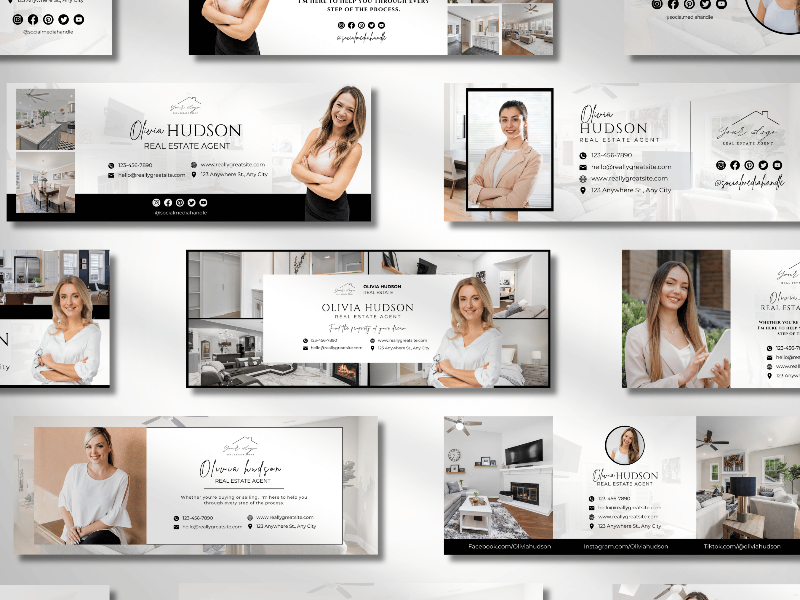 Realtor Facebook Cover Templates Black and White