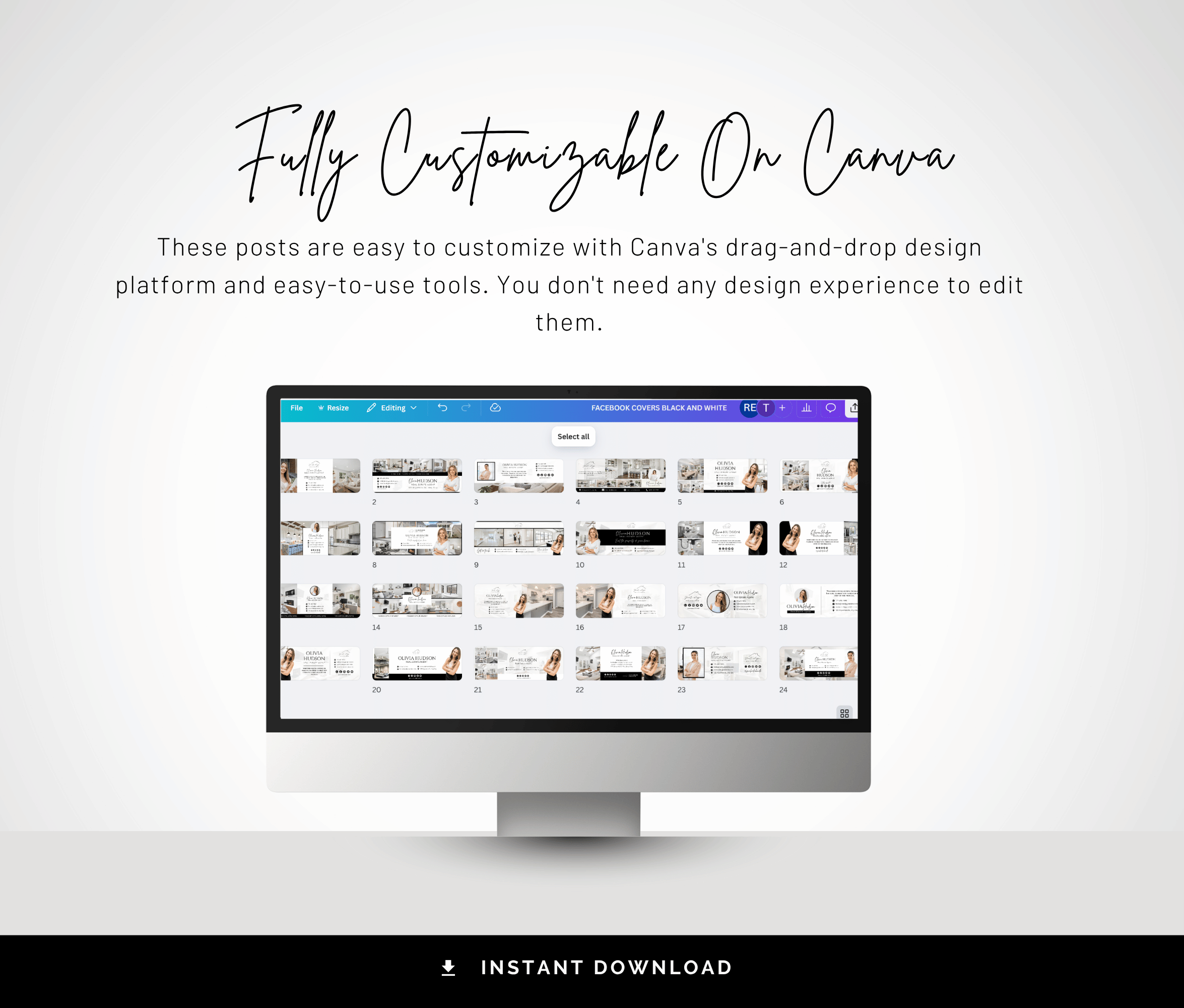 Realtor Facebook Cover Templates Black and White