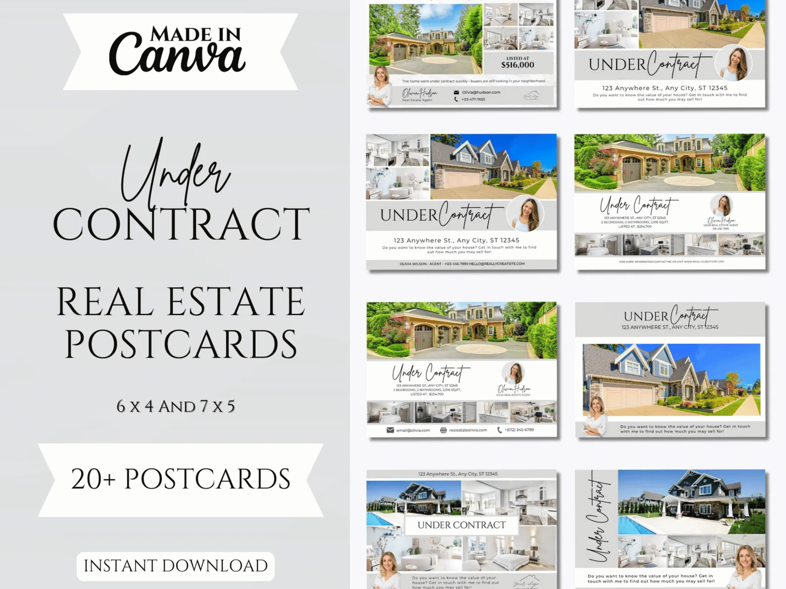 Under Contract Postcards - 20+ Realtor Farming Mailers