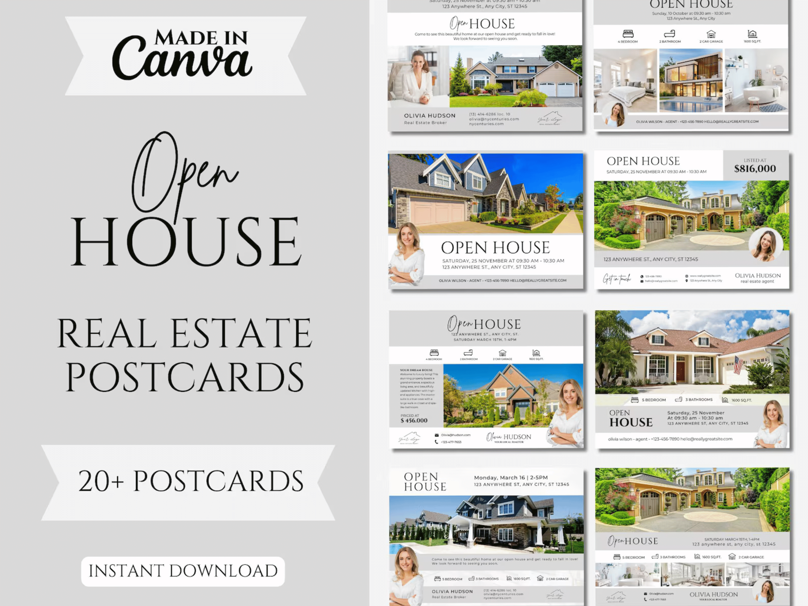 20+ Open House Postcards | Realtor Farming Postcards