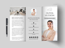 Real Estate Introduction Trifold Brochure | Agent Double-Sided Tri-Fold Brochure | Modern Real Estate Marketing Brochure | Canva Template