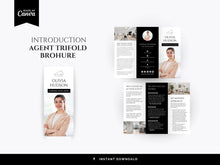 Real Estate Agent Trifold Brochure | Black and White Marketing Template (Canva Download)