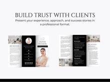 Real Estate Agent Trifold Brochure | Black and White Marketing Template (Canva Download)