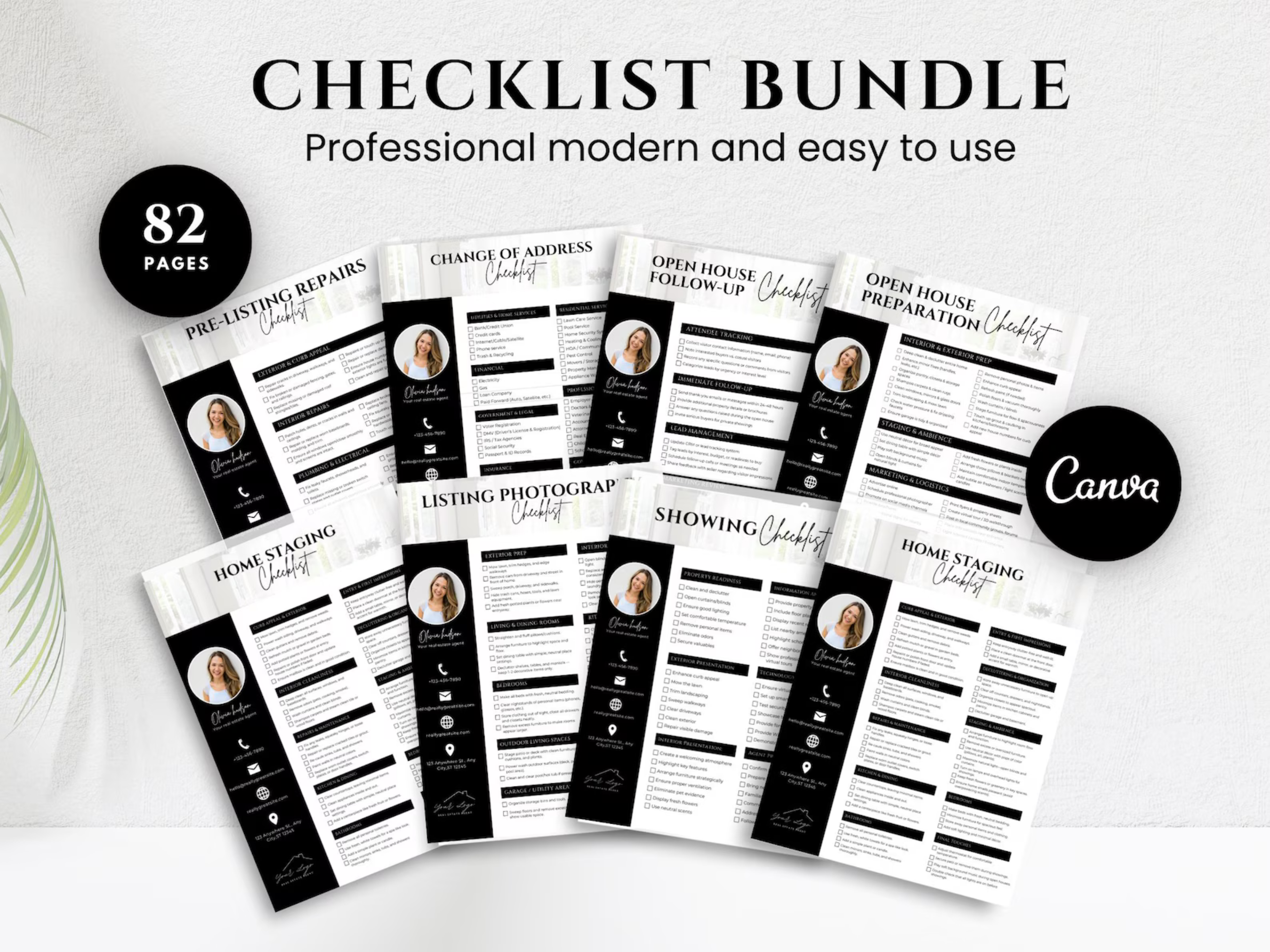 Real Estate Checklist Bundle Black and White | Buyer & Seller Templates