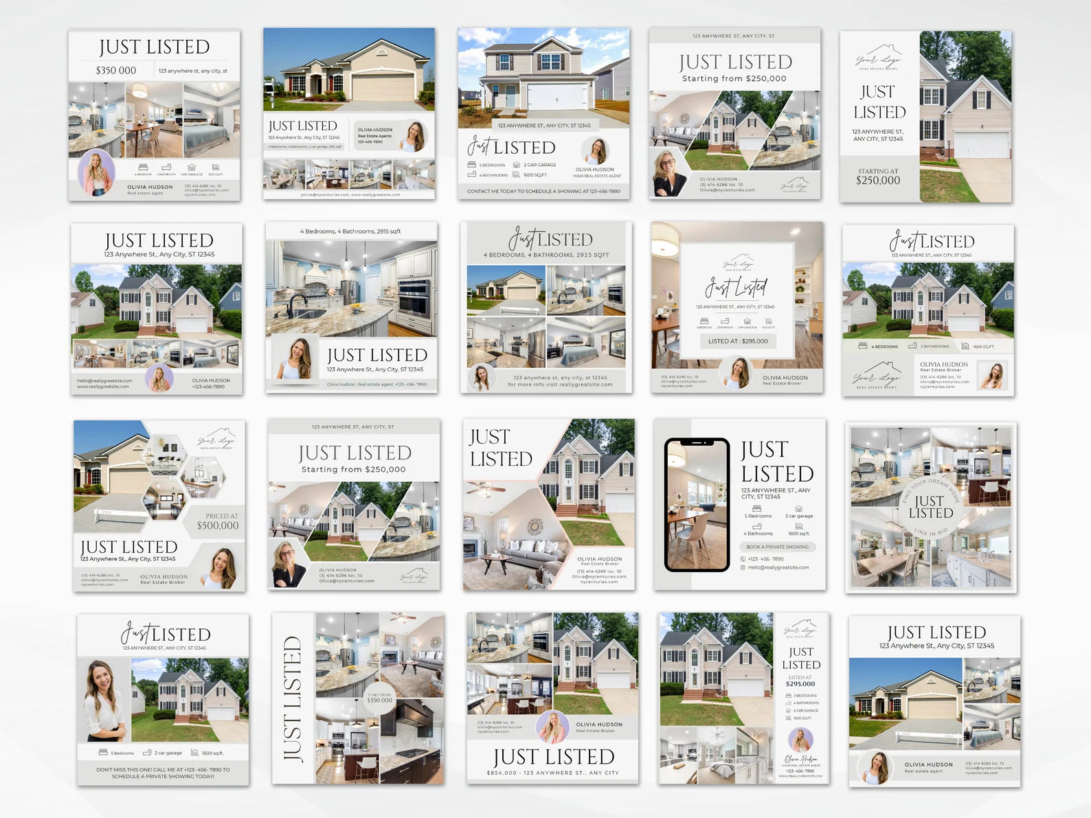 20 Just Listed Social media Posts Templates