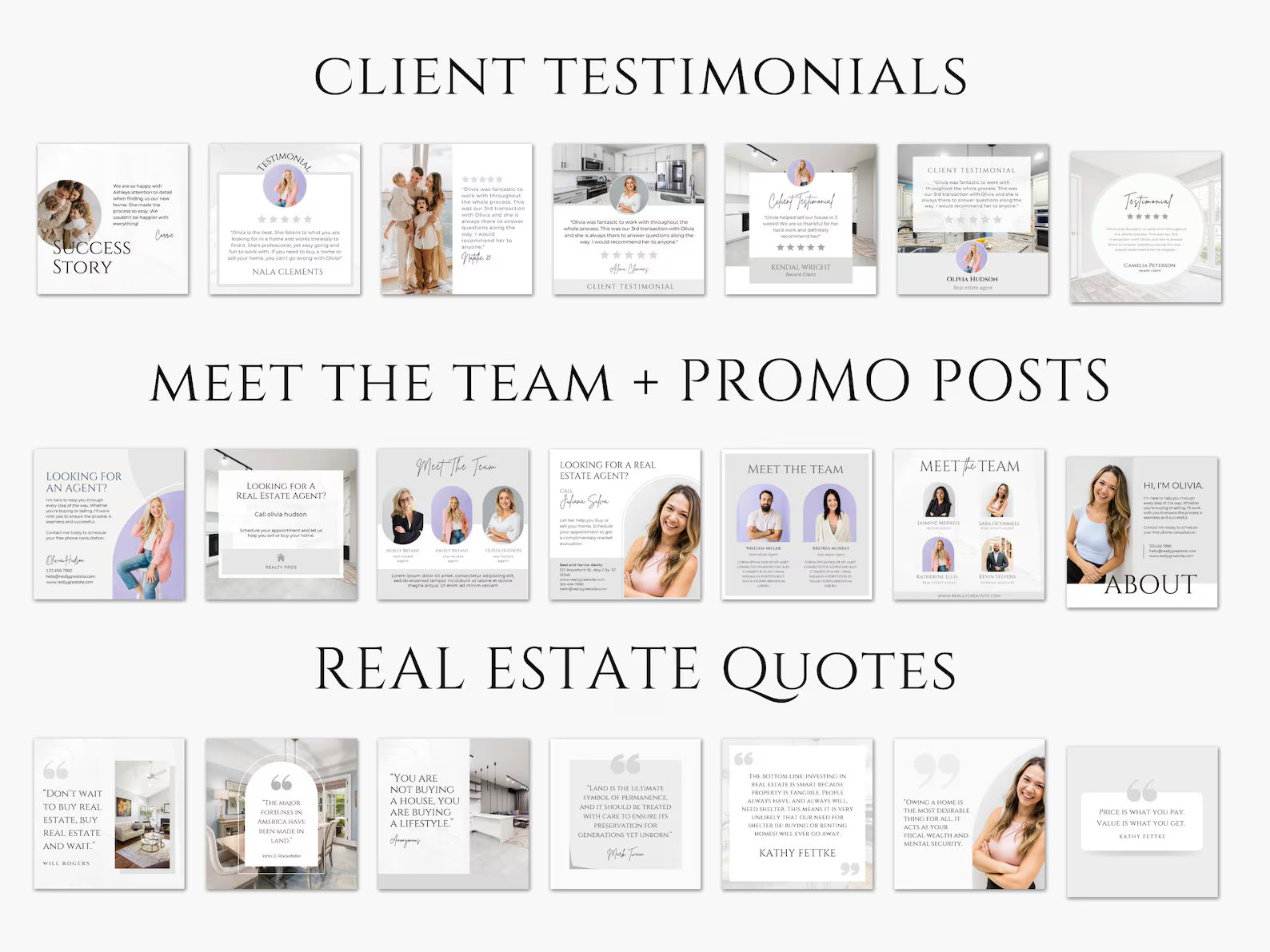 Real Estate Instagram Posts Templates Bundle