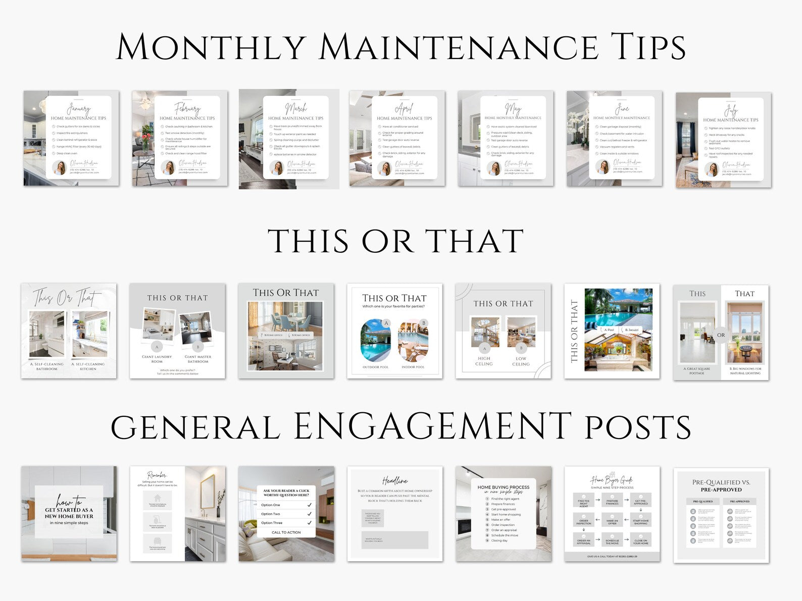 Real Estate Instagram Posts Templates Bundle