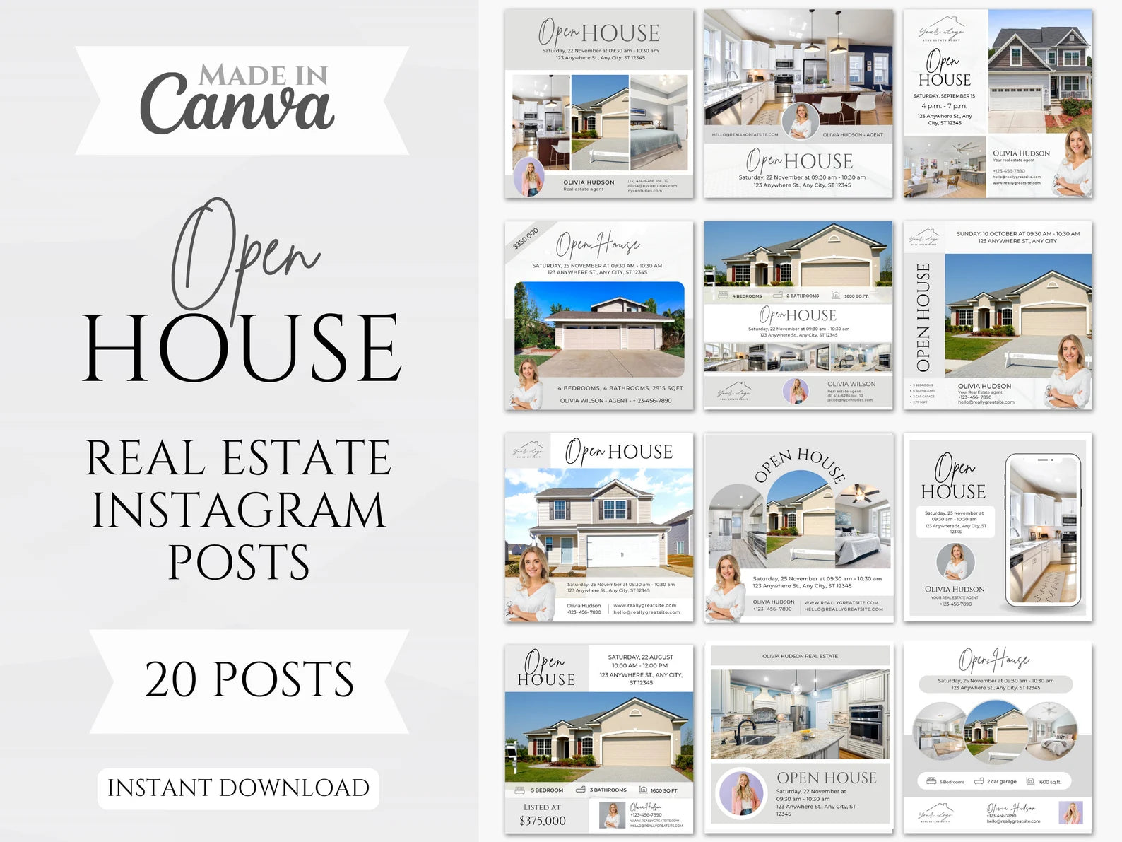 20 Open House Social media Posts Templates