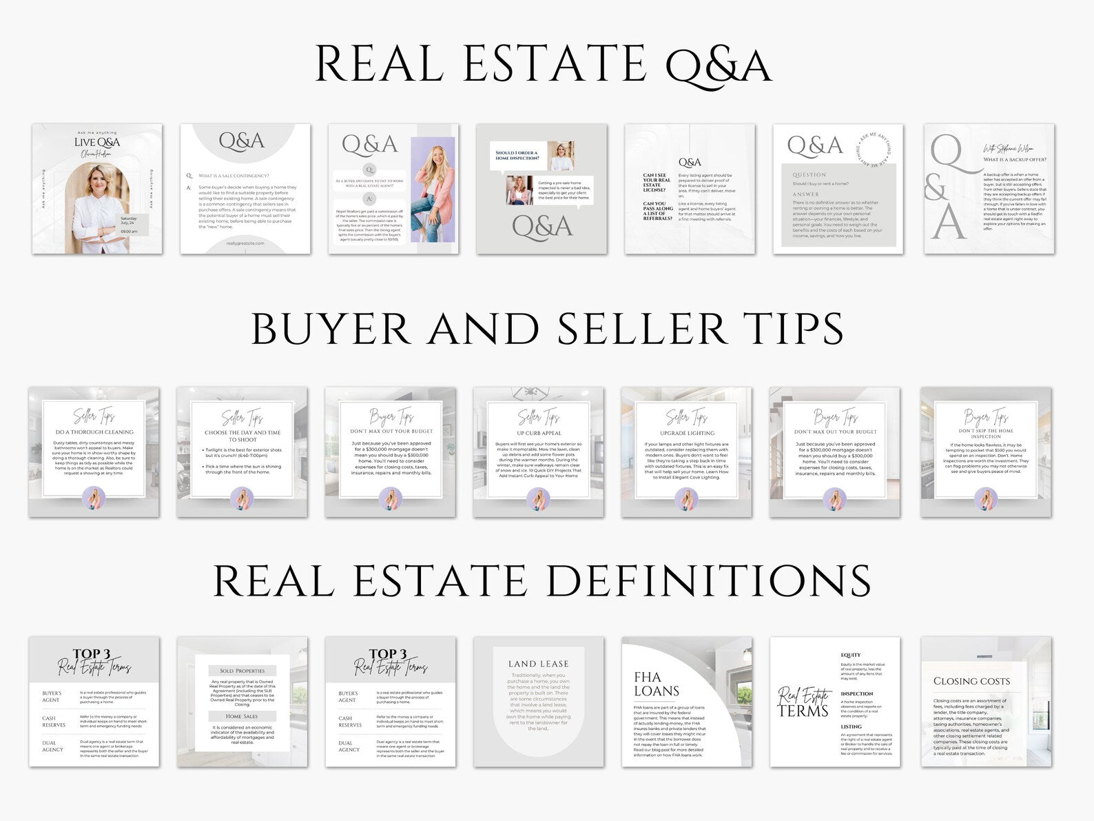 Real Estate Instagram Posts Templates Bundle