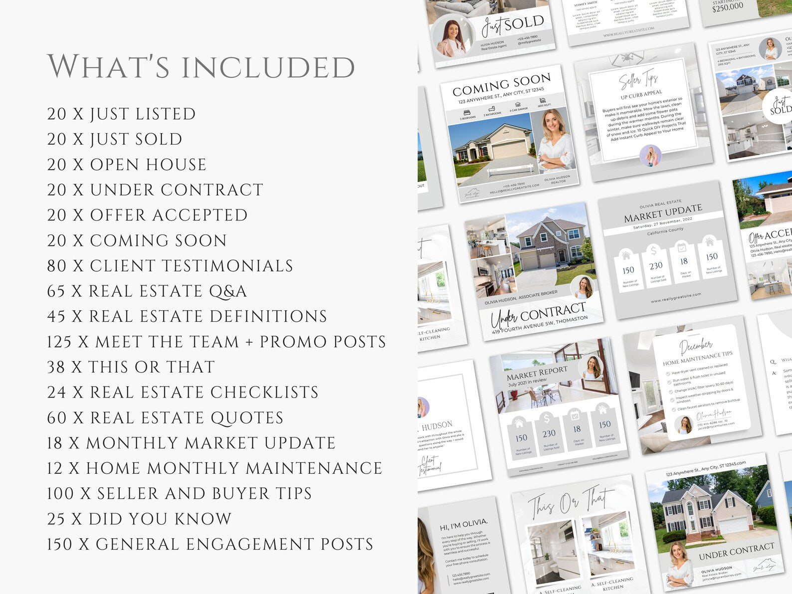Real Estate Instagram Posts Templates Bundle