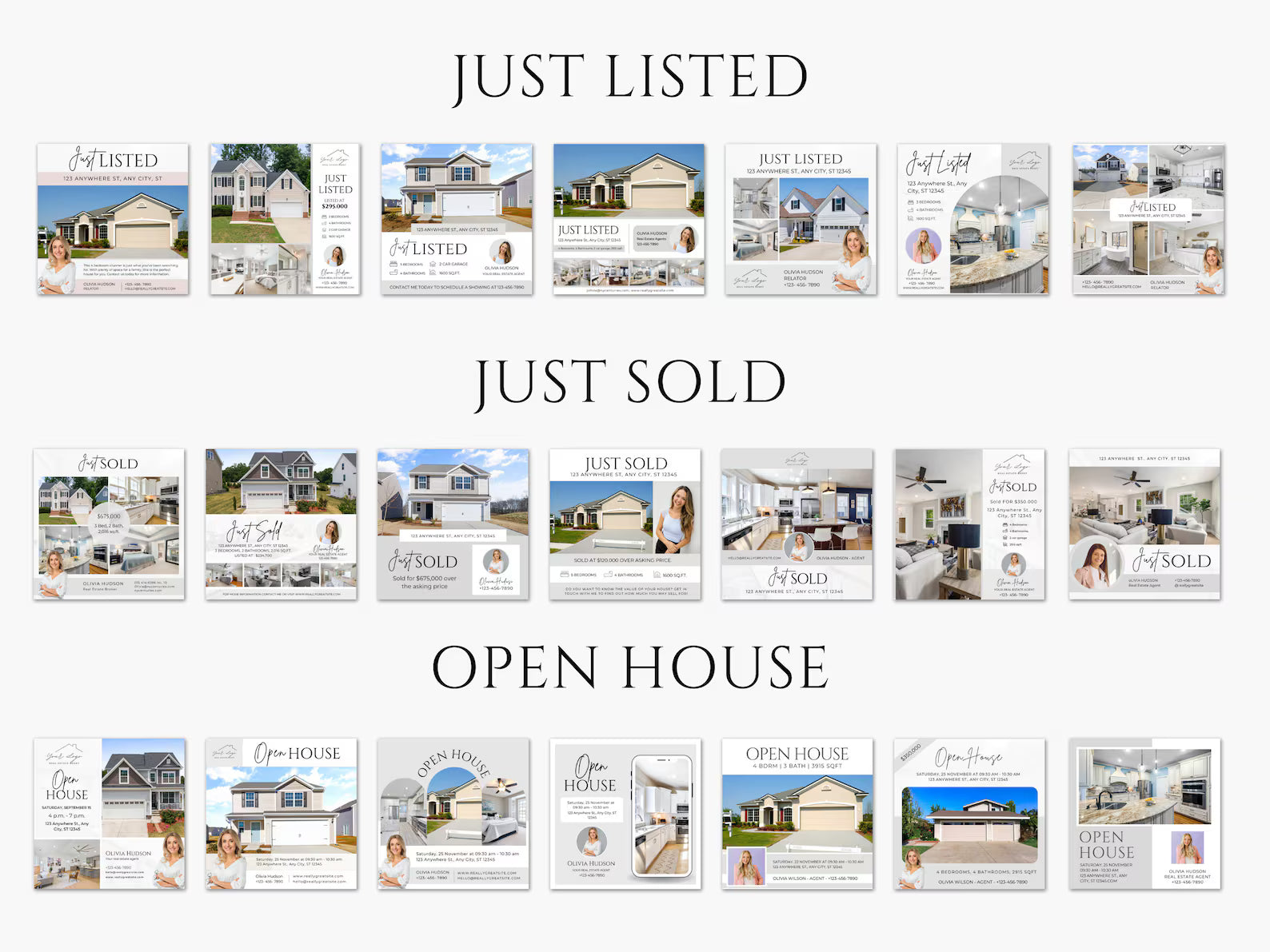 Real Estate Instagram Posts Templates Bundle