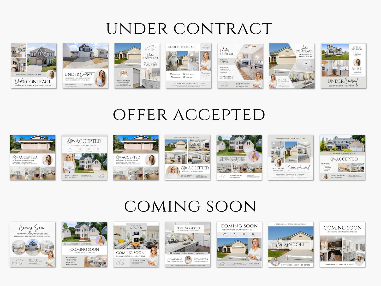 Real Estate Instagram Posts Templates Bundle
