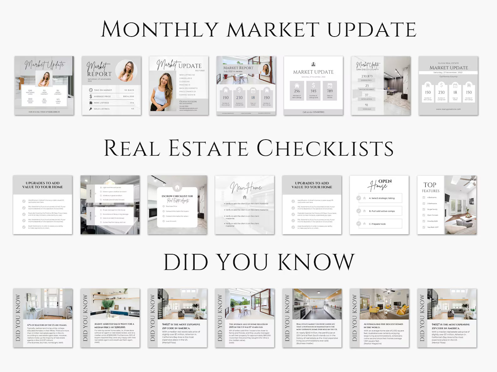 Real Estate Instagram Posts Templates Bundle
