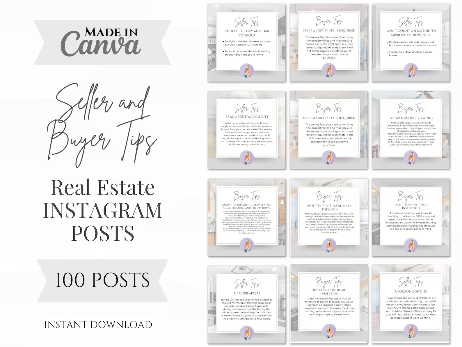 Real Estate Instagram Buyer & Seller Tips Posts
