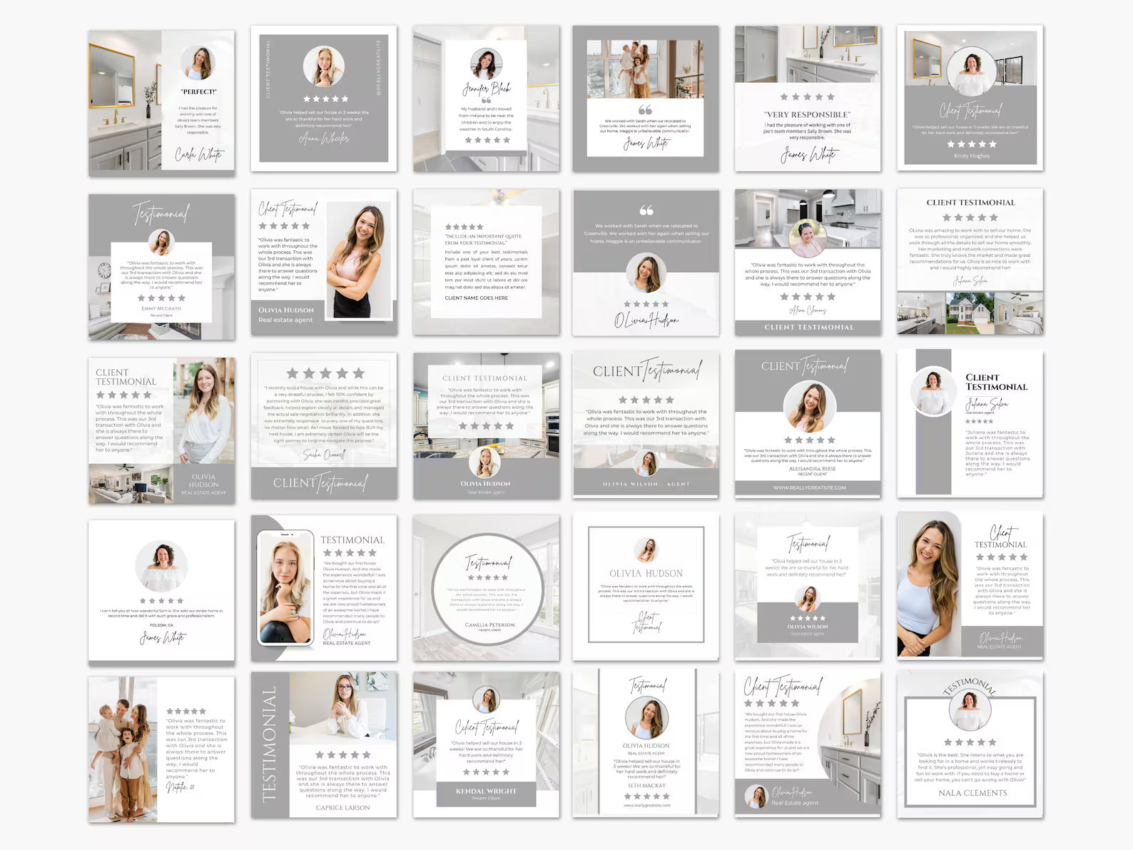 Real Estate Client Testimonial Instagram Posts Templates