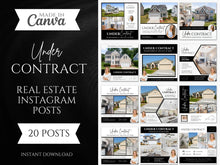 Set of 20 Under Contract Social media Posts Templates Black & White