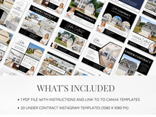 Set of 20 Under Contract Social media Posts Templates Black & White