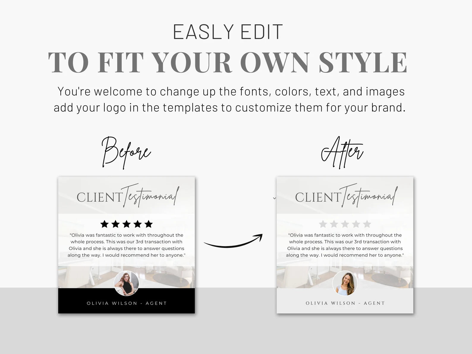 Real Estate Client Testimonial Instagram Posts Black & White