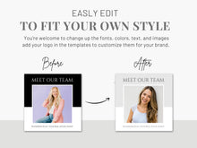 Set of 125 Meet the Team Social Media Posts Black & White Templates