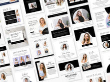 Set of 125 Meet the Team Social Media Posts Black & White Templates