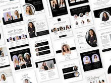 Set of 125 Meet the Team Social Media Posts Black & White Templates