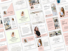 Real Estate Client Testimonial Instagram Posts Pink and White Templates