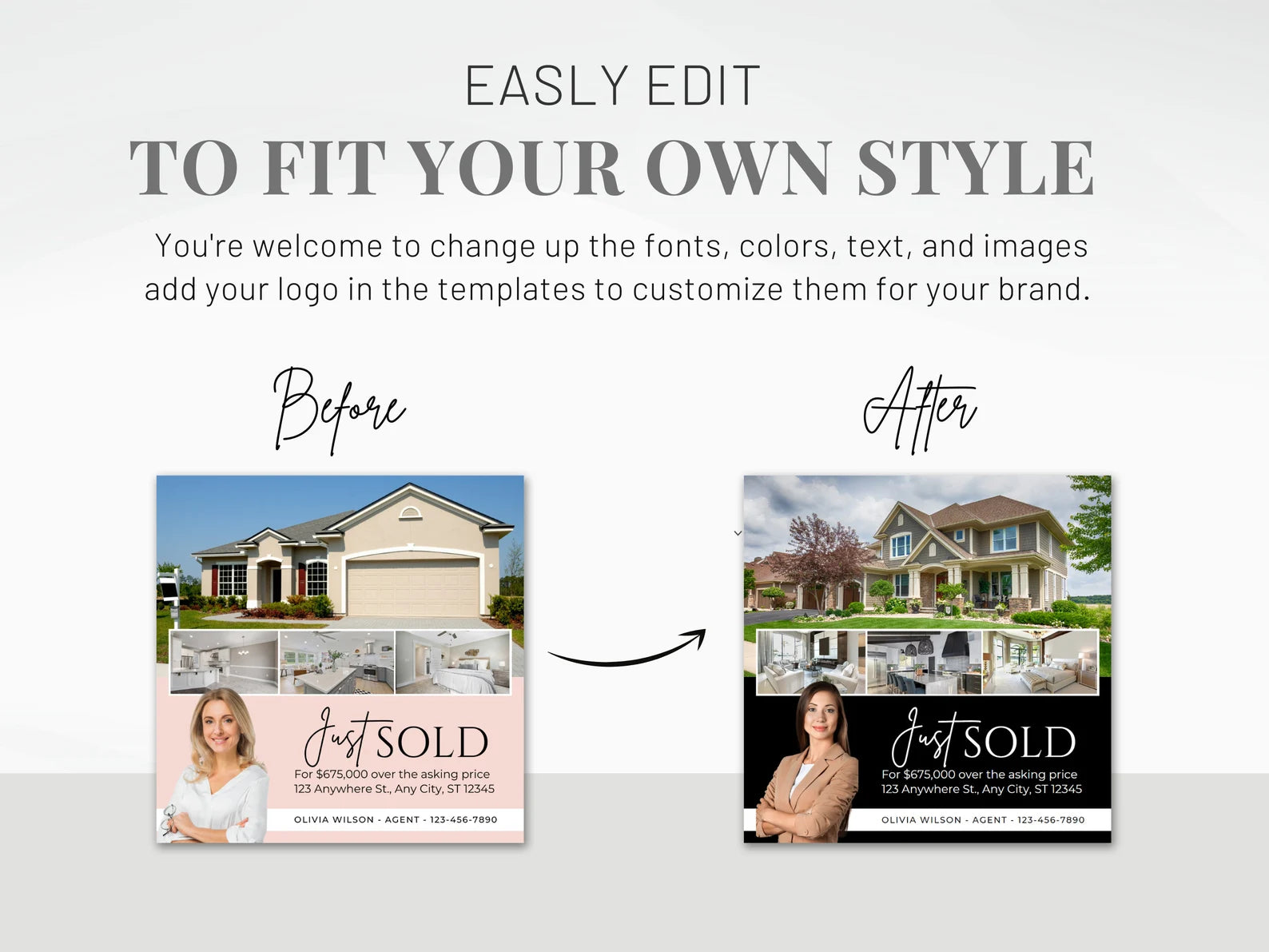 Pink Real Estate Instagram Posts Templates Bundle