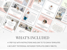 Real Estate Client Testimonial Instagram Posts Pink and White Templates