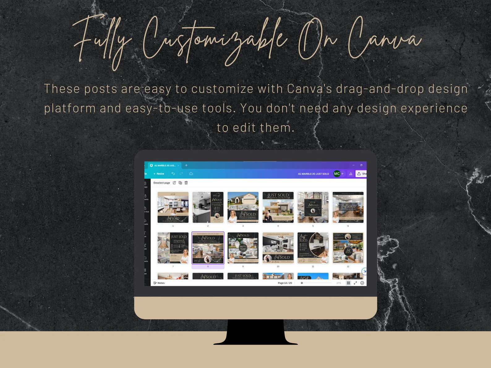 20 Marble Just Sold Instagram Posts Templates