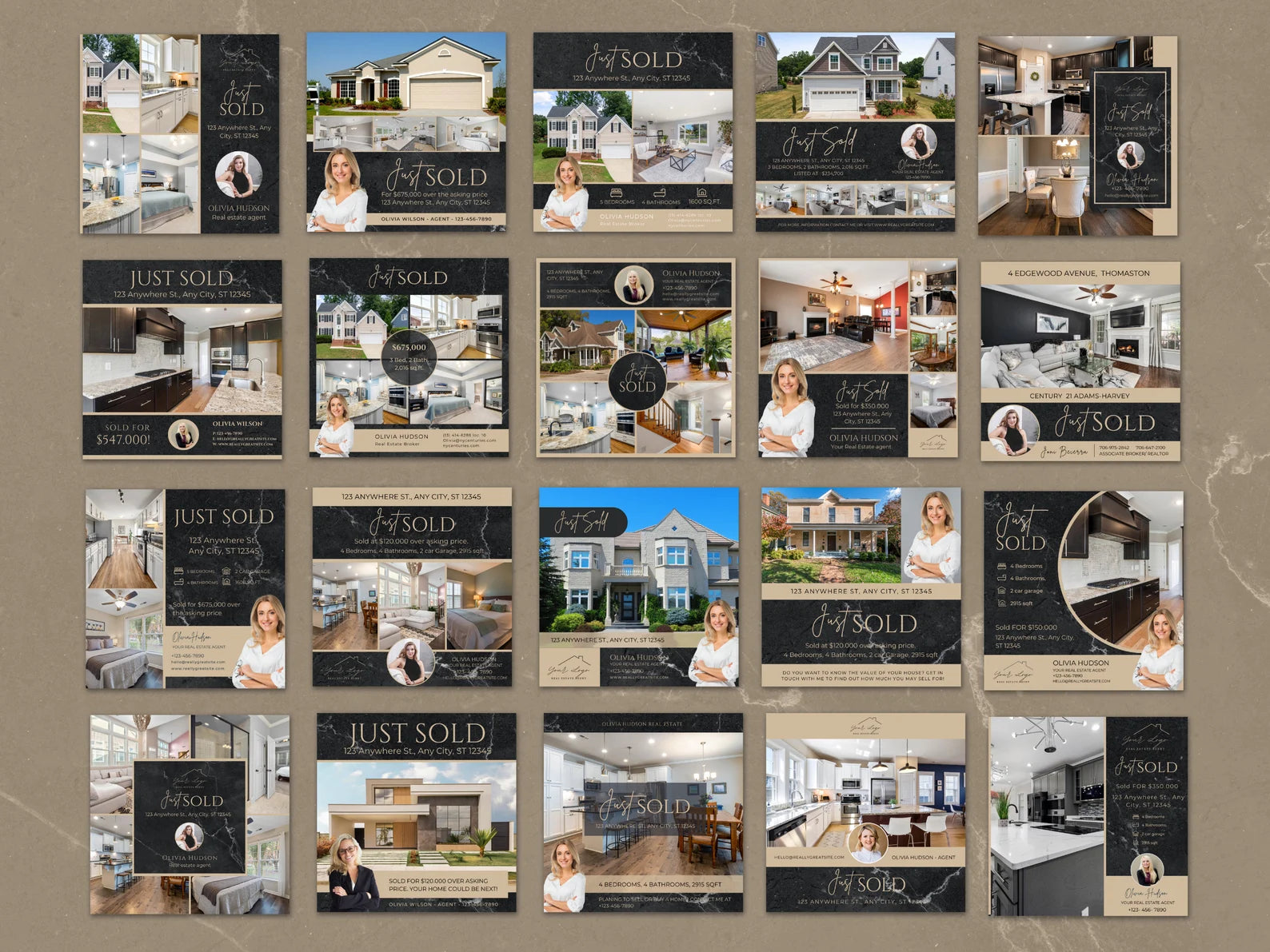 20 Marble Just Sold Instagram Posts Templates