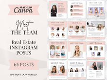 Set of 65 Pink Real Estate Meet the Team Social Media Posts Templates