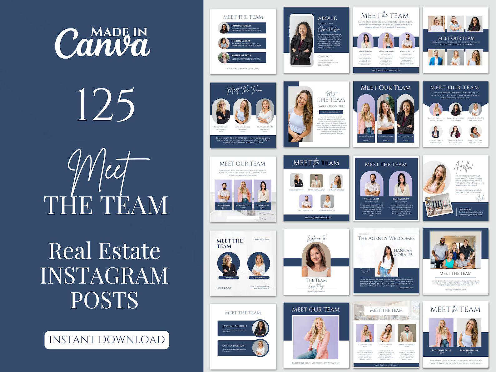 Meet the Team Social Media Posts Blue and White
