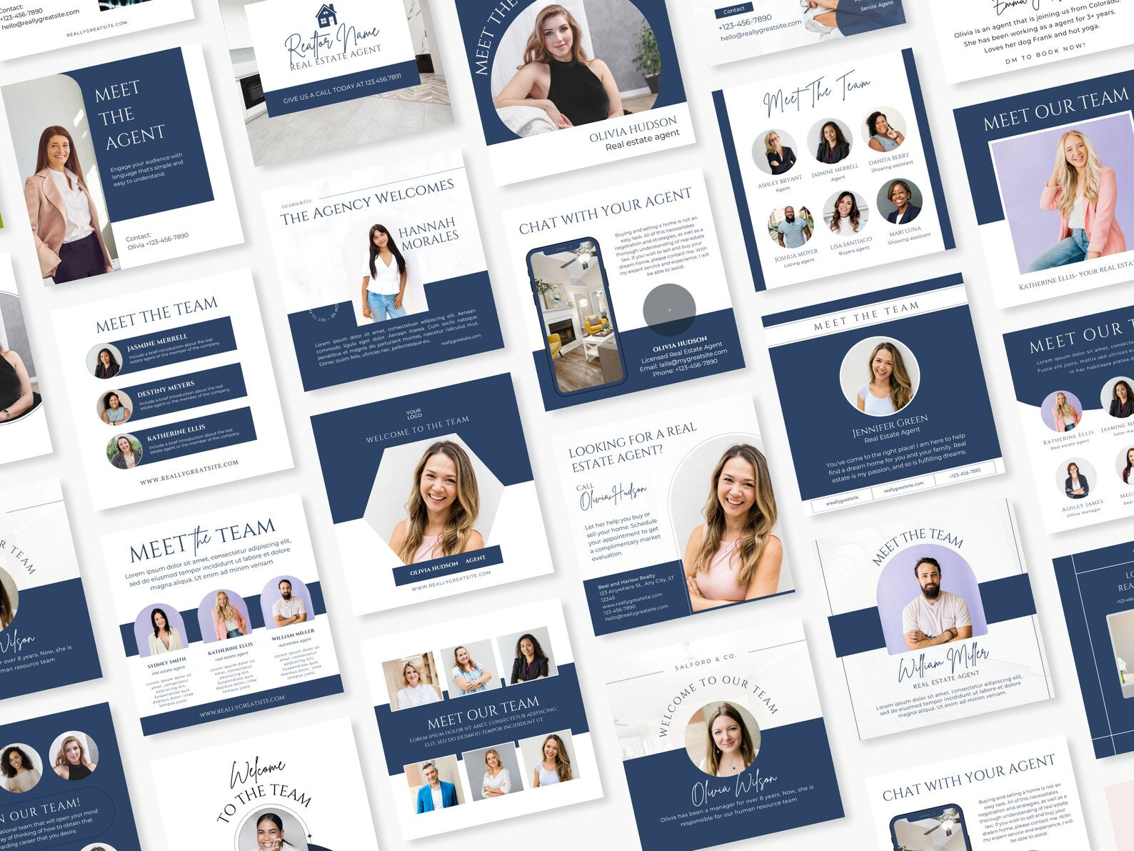Meet the Team Social Media Posts Blue and White