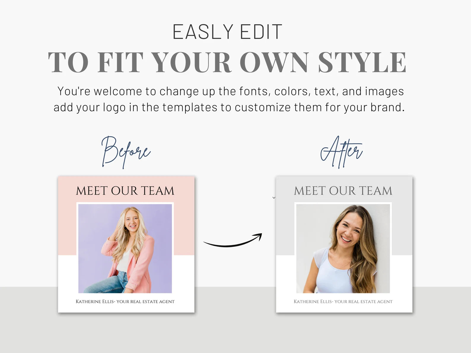 Set of 125 Pink Meet the team Social Media Posts Templates