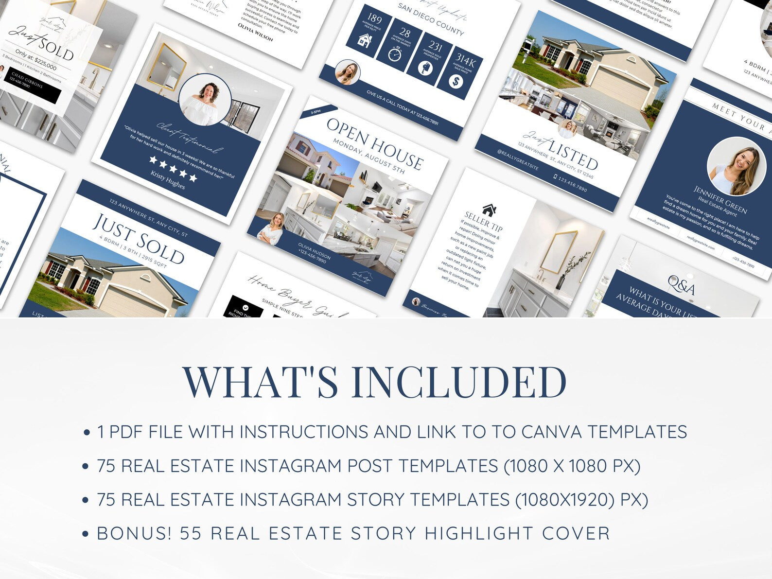 Real Estate Instagram Kit Realtor Posts, Stories & Highlights