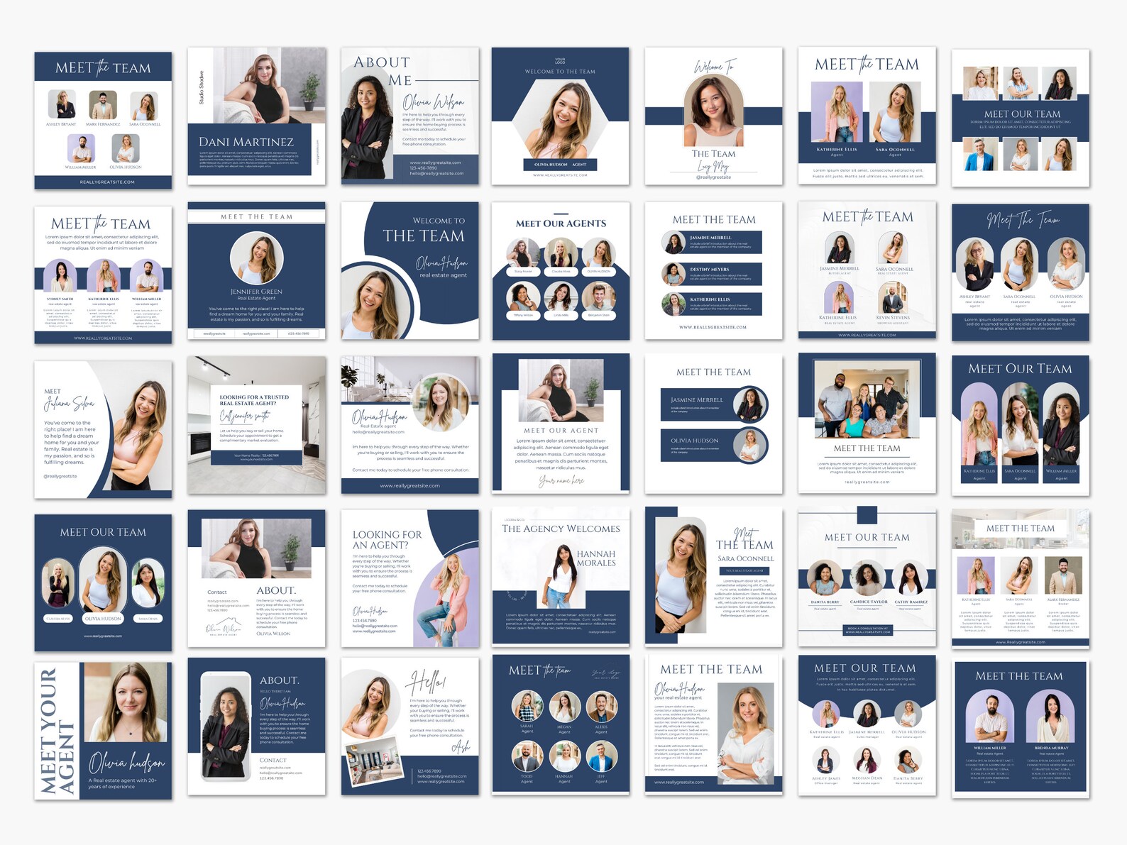 Meet the Team Social Media Posts Blue and White