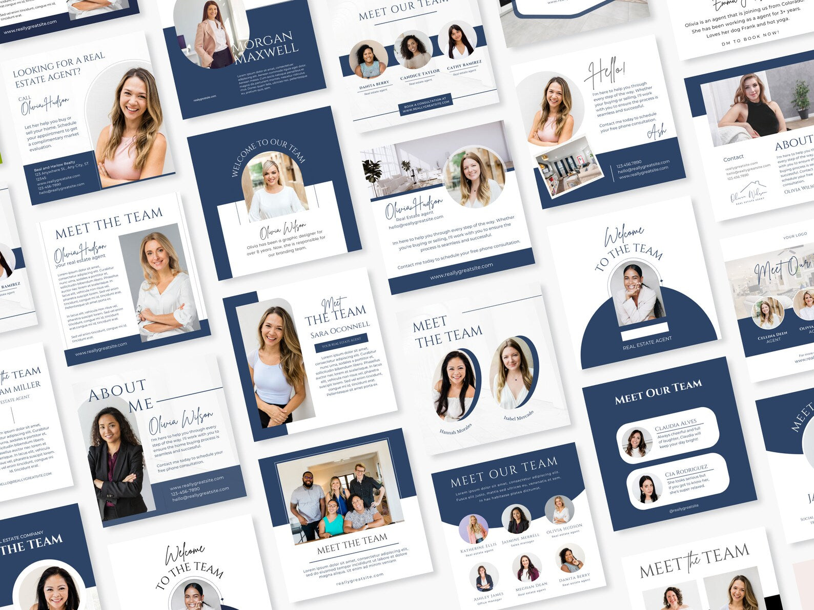 Meet the Team Social Media Posts Blue and White