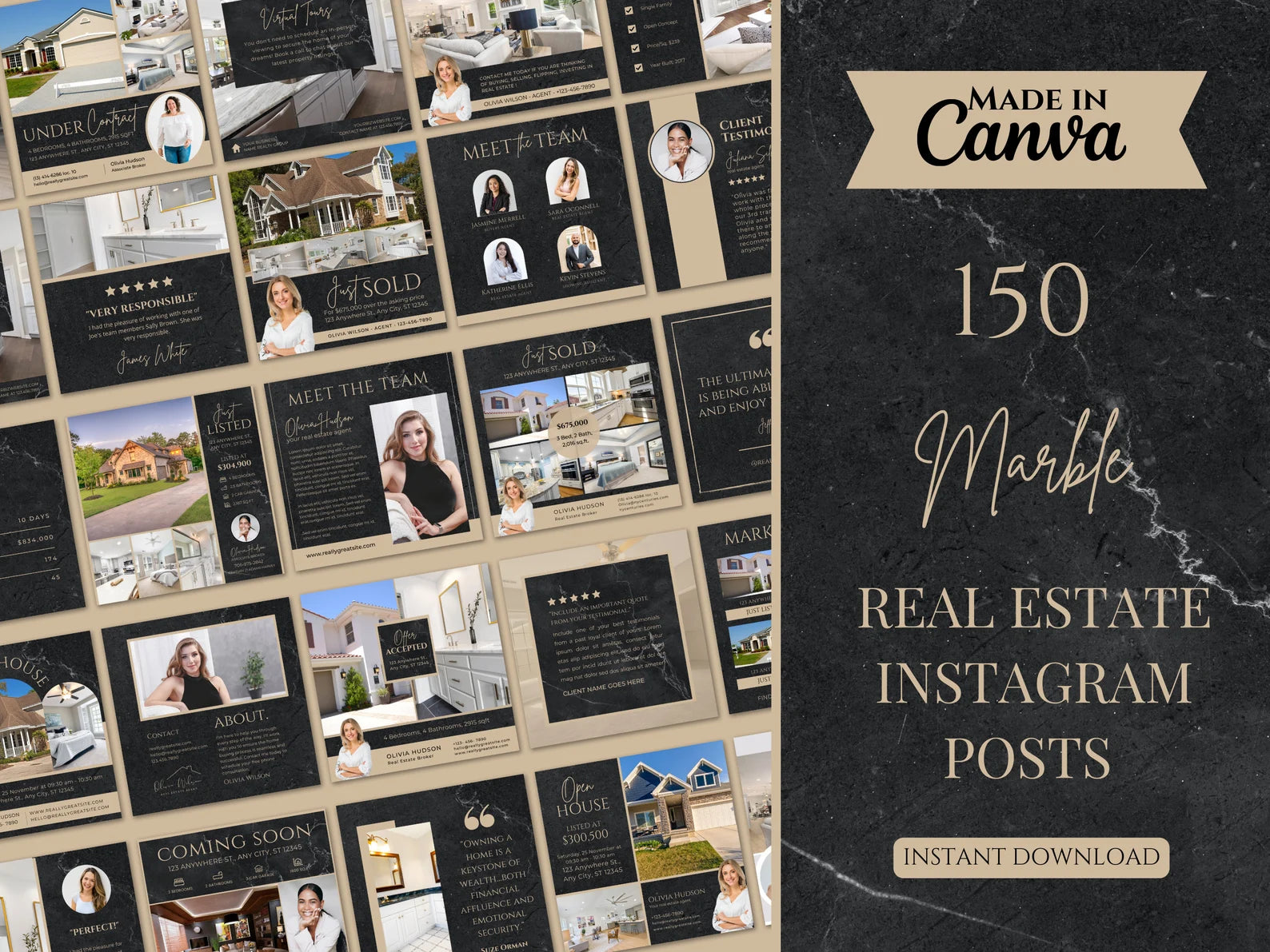 Marble Real Estate Instagram Post Templates