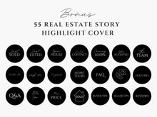 Real Estate Instagram Kit Realtor Posts, Stories & Highlights Black and White