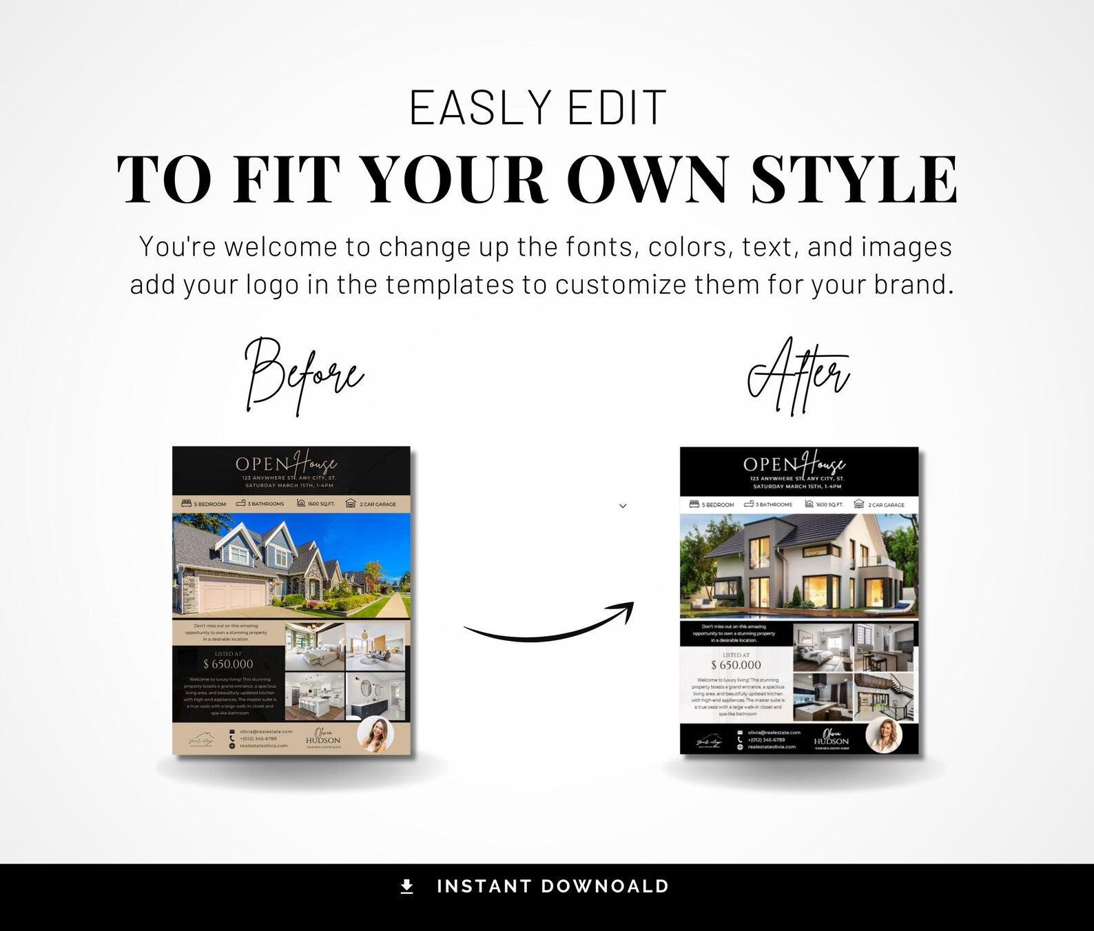 Luxury Real Estate Open House Flyer Templates