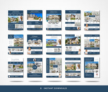 Real Estate Flyer Bundle | Open House, Just Listed, Just Sold & Coming Soon Blue & White